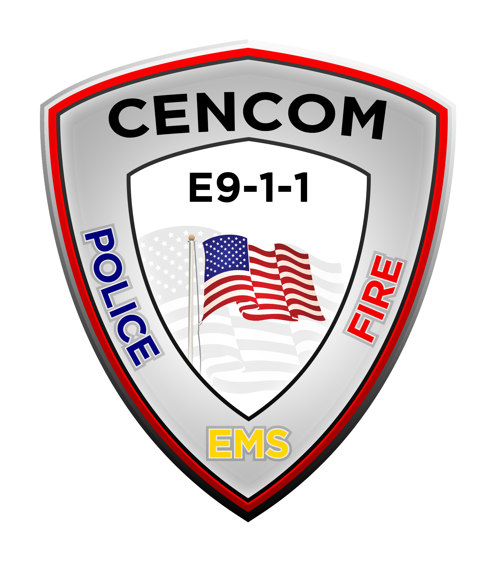 CenCom E9-1-1 shield logo